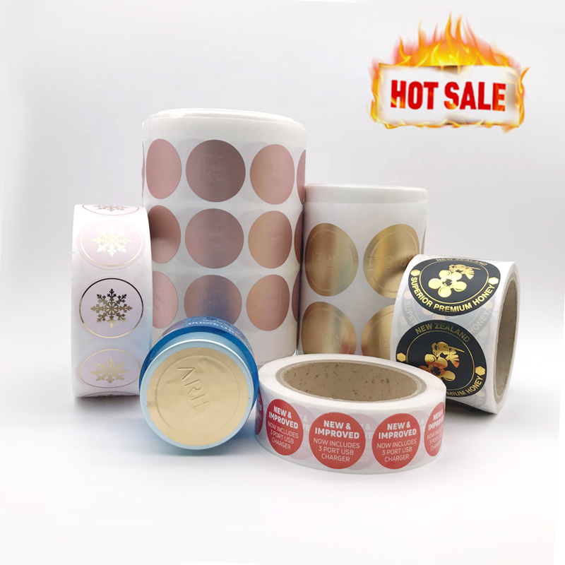 Custom Printed Logo Labels for Packaging Vinyl Waterproof Sticker Printing Roll Label Round Stickers